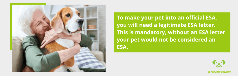 make your pet into an official ESA